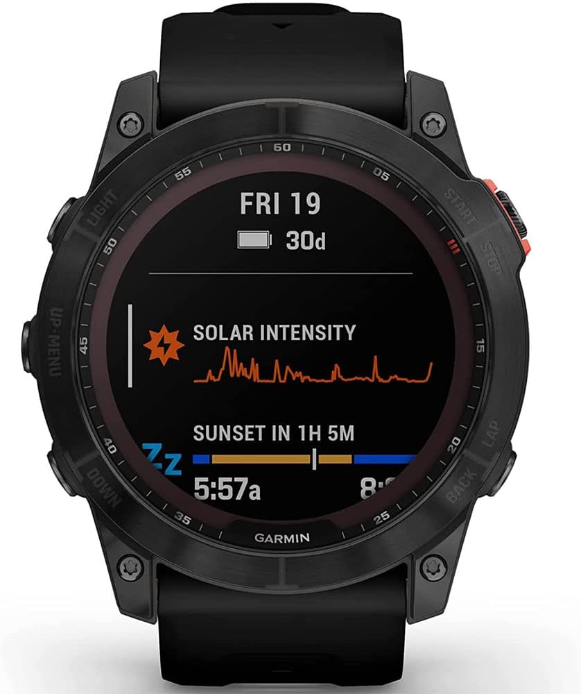 Garmin 010-02541-00 Fenix 7X Solar Smartwatch Slate Gray with Black Band Bundle with 2 YR CPS Enhanced Protection Pack