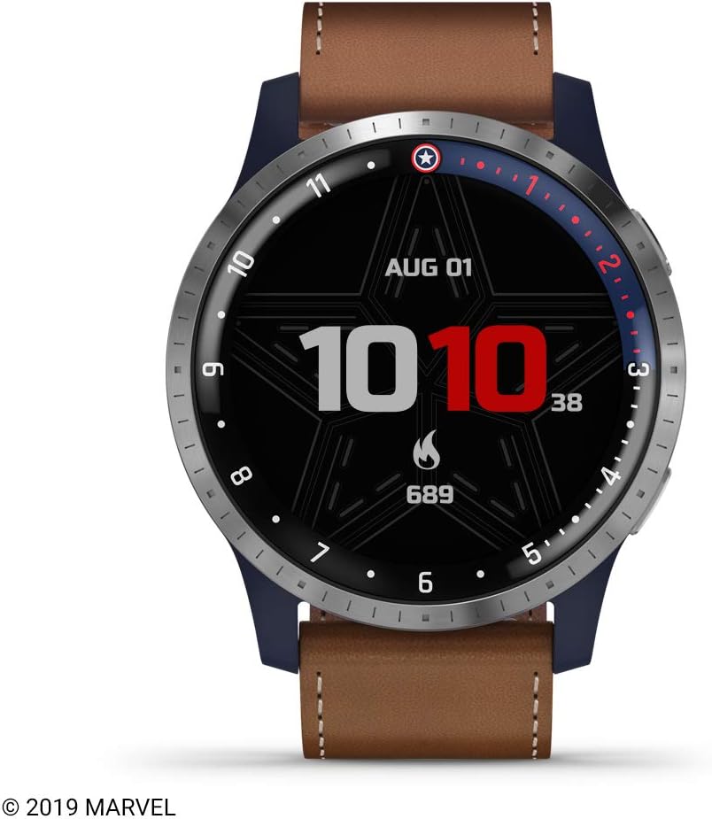 Garmin Legacy Hero Series, Marvel Captain America Inspired Premium Smartwatch, Includes a Captain America Inspired App Experience