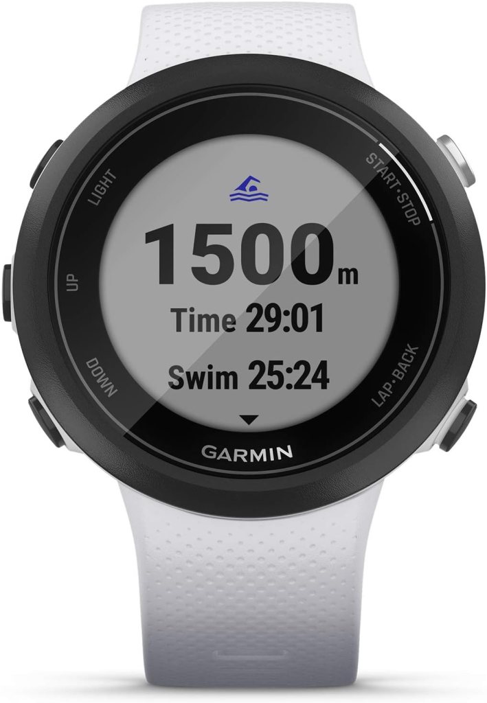 Garmin Swim 2, GPS Swimming Smartwatch for Pool and Open Water, Underwater Heart Rate, Records Distance, Pace, Stroke Count and Type, White