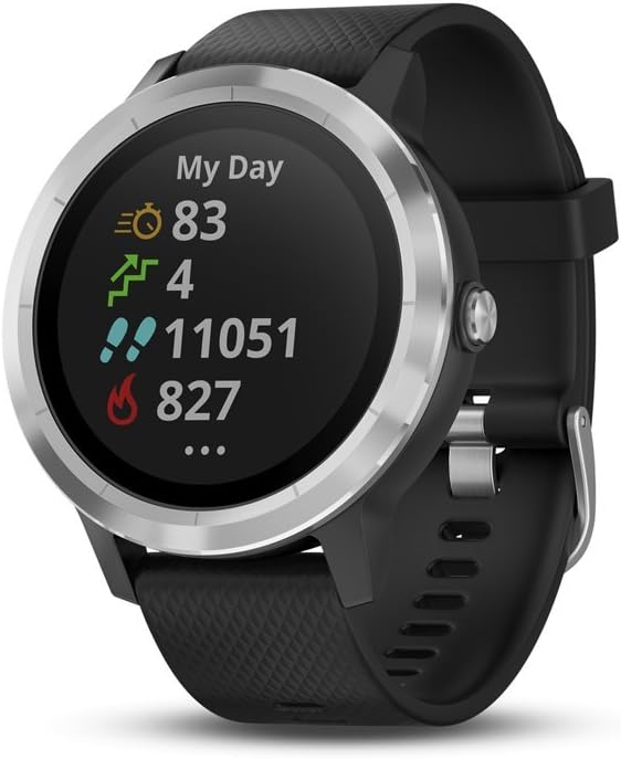 Garmin Vivoactive 3 GPS Smartwatch with Built-in Sports Apps - Black/Silver (Renewed)