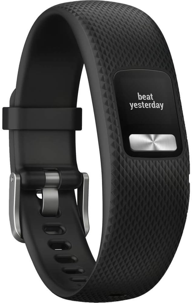 Garmin vívofit 4 activity tracker with 1+ year battery life and color display. Small/Medium, Black. 010-01847-00, 0.61 inches