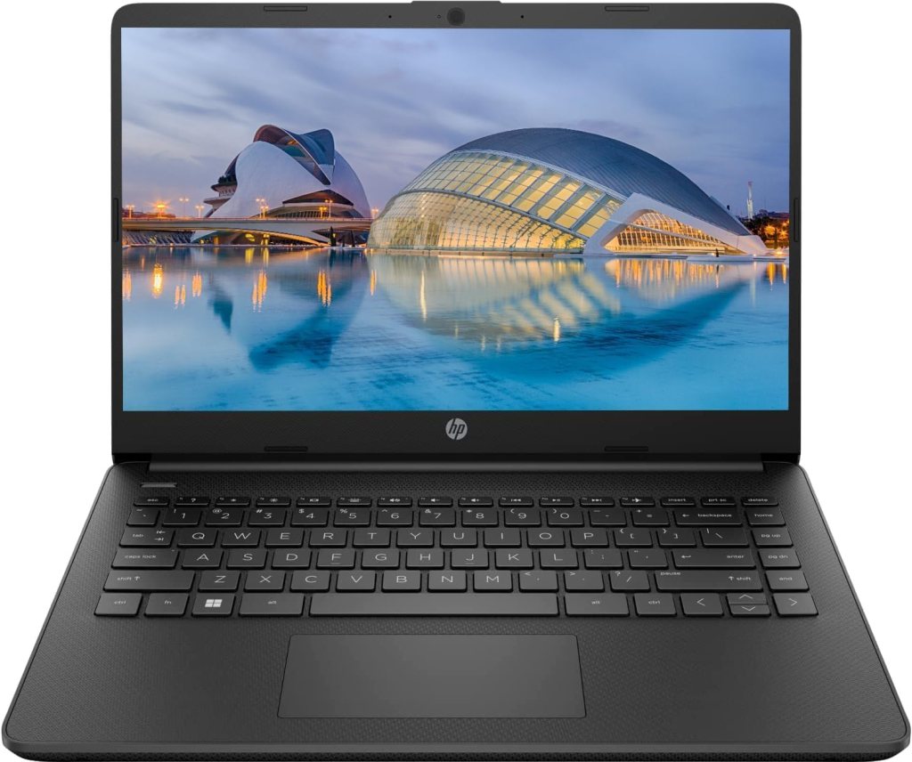 HP Newest 14 HD Laptop, Windows 11, Intel Celeron Dual-Core Processor Up to 2.60GHz, 4GB RAM, 64GB SSD, Webcam, Dale Pink(Renewed) (Dale Pink)