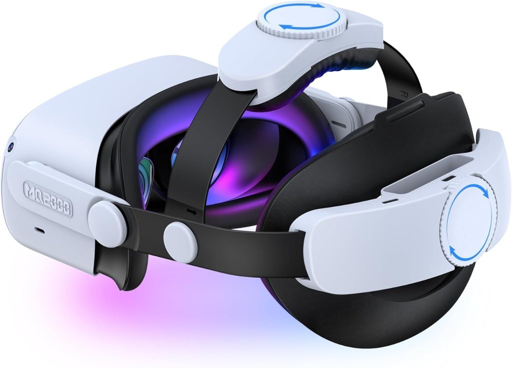 Kawaye Head Strap Compatible with Meta Quest 2, Double Knob Adjustable Comfortable Head Strap for Oculus Quest 2, Enhanced Support  Comfort Head Strap Accessories, Replacement for Elite Strap, MQ2000