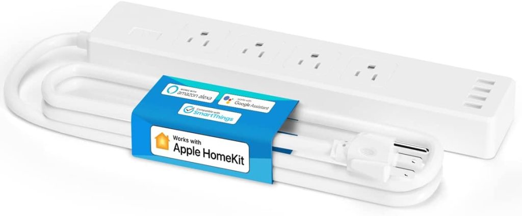 meross Smart Power Strip Compatible with Apple HomeKit, Siri, Alexa, Google Home and SmartThings, WiFi Surge Protector with 4 AC Outlets, 4 USB Ports and 6ft Extension Cord, Voice and Remote Control