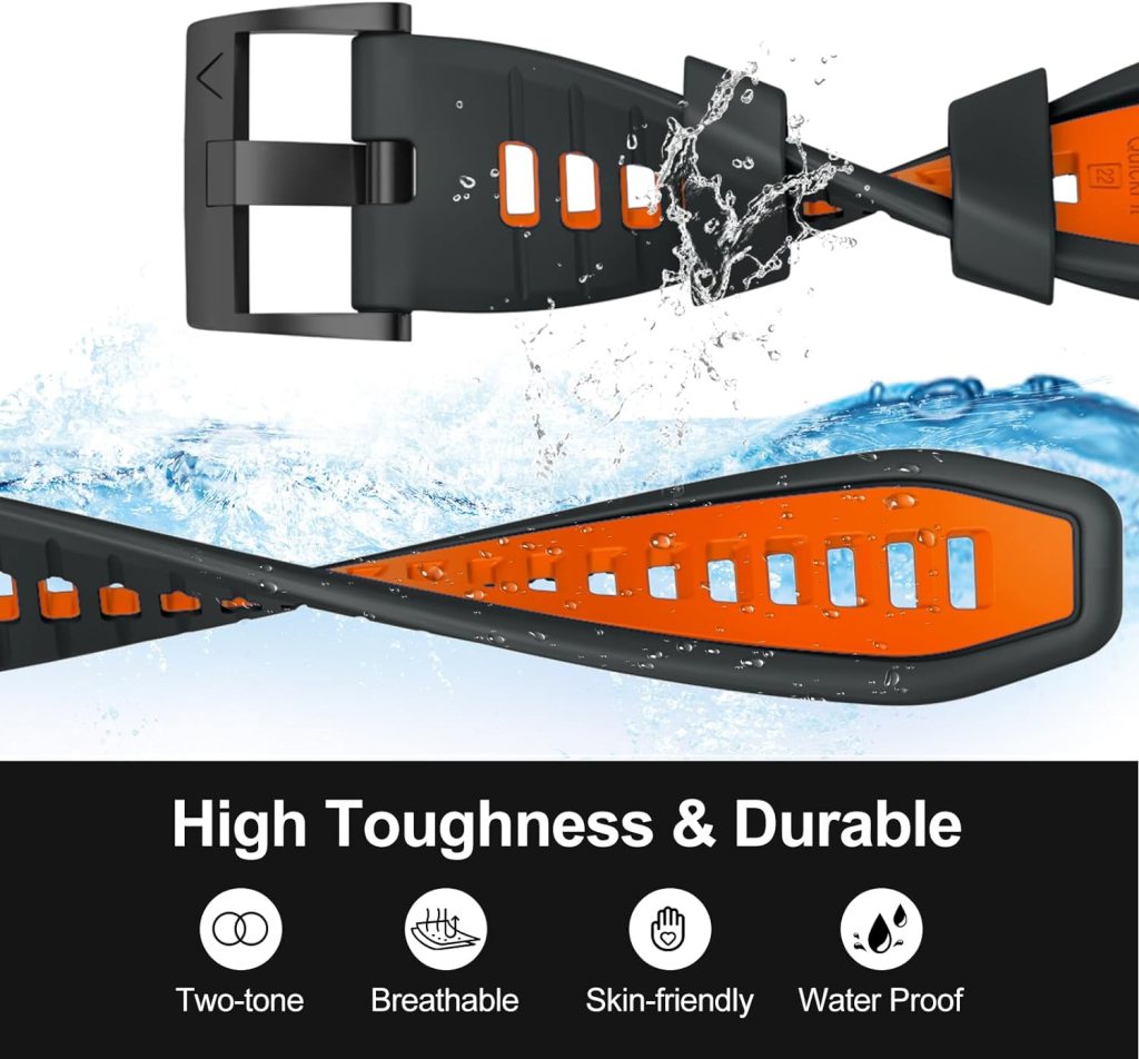 MYSNBKN Compatible with Fenix 7 Band,22mm Easy-fit Silicone Watch Strap Wristbands Replacement for Garmin Fenix 5/Fenix 5 Plus/Fenix 6/Fenix 6 Pro/Fenix 7 Pro/Forerunner 935/Forerunner945/Approach S60