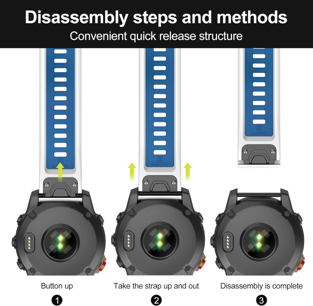 MYSNBKN Compatible with Fenix 7 Band,22mm Easy-fit Silicone Watch Strap Wristbands Replacement for Garmin Fenix 5/Fenix 5 Plus/Fenix 6/Fenix 6 Pro/Fenix 7 Pro/Forerunner 935/Forerunner945/Approach S60