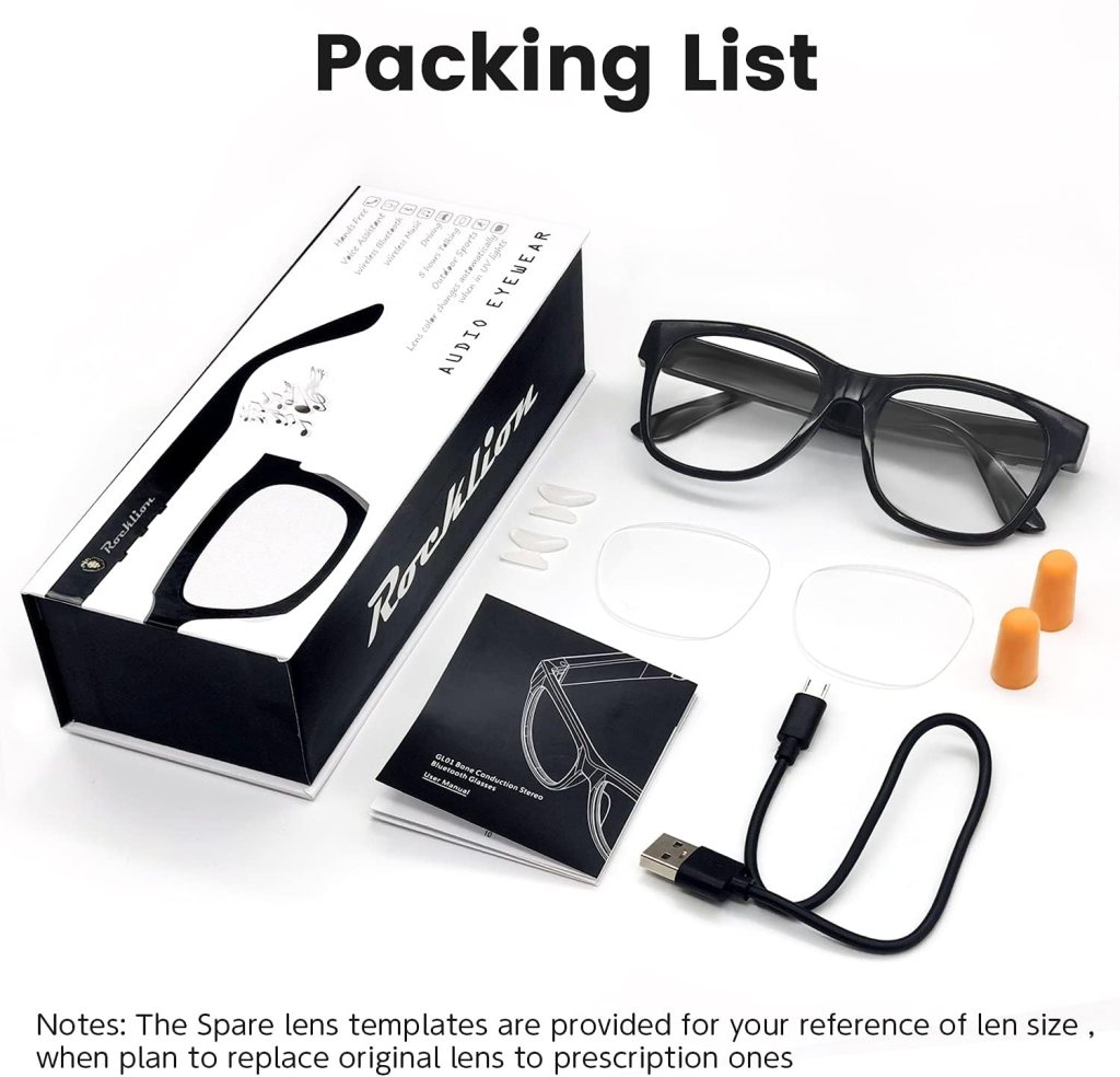 QZTELECTRONIC Bone Conduction Glasses, Open-Ear Headphones Bluetooth, Photochromic Sunglasses Anti Blue Ray, IP6 Waterproof Audio Glasses, Hand-Free Calling and Music, Smart Glasses for Women and Men