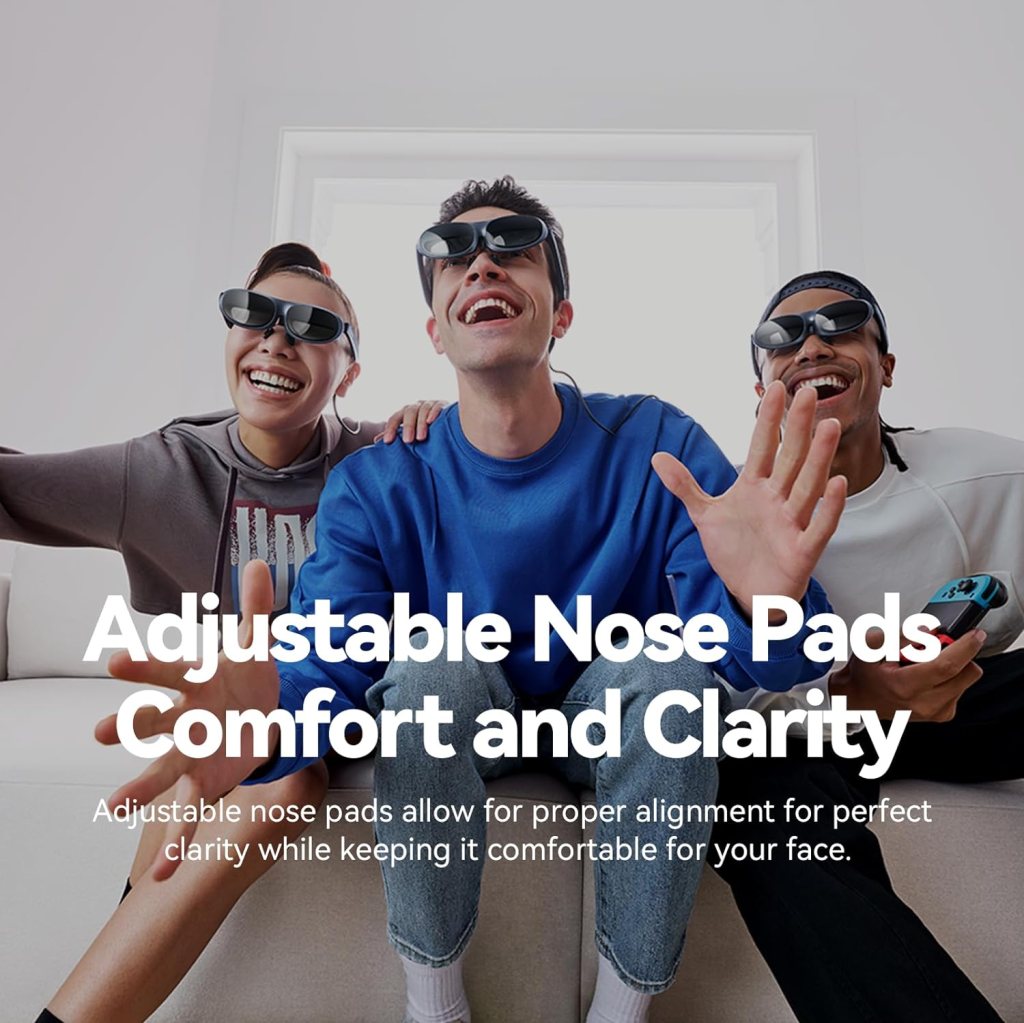 Rokid Max AR Glasses, Smart Glasses with 360 Micro-OLED Virtual Theater, 50° FOV, 600nits Brightness, HDCP Support  Cloud Gaming and Compatibility with Android, iOS, Consoles (AR Glasses)