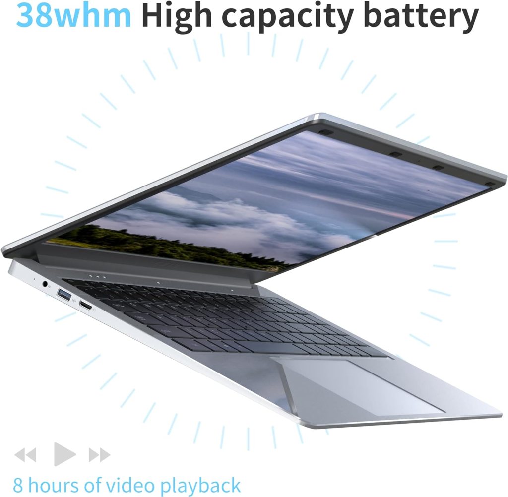 SGIN 4GB DDR4 RAM 128GB SSD Notebook, 15.6 Inch Laptop, Computer with Intel Celeron Processor, Intel UHD Graphics 600, USB3.0, Mini HDMI, Webcam, Wi-Fi, Bluetooth 4.2