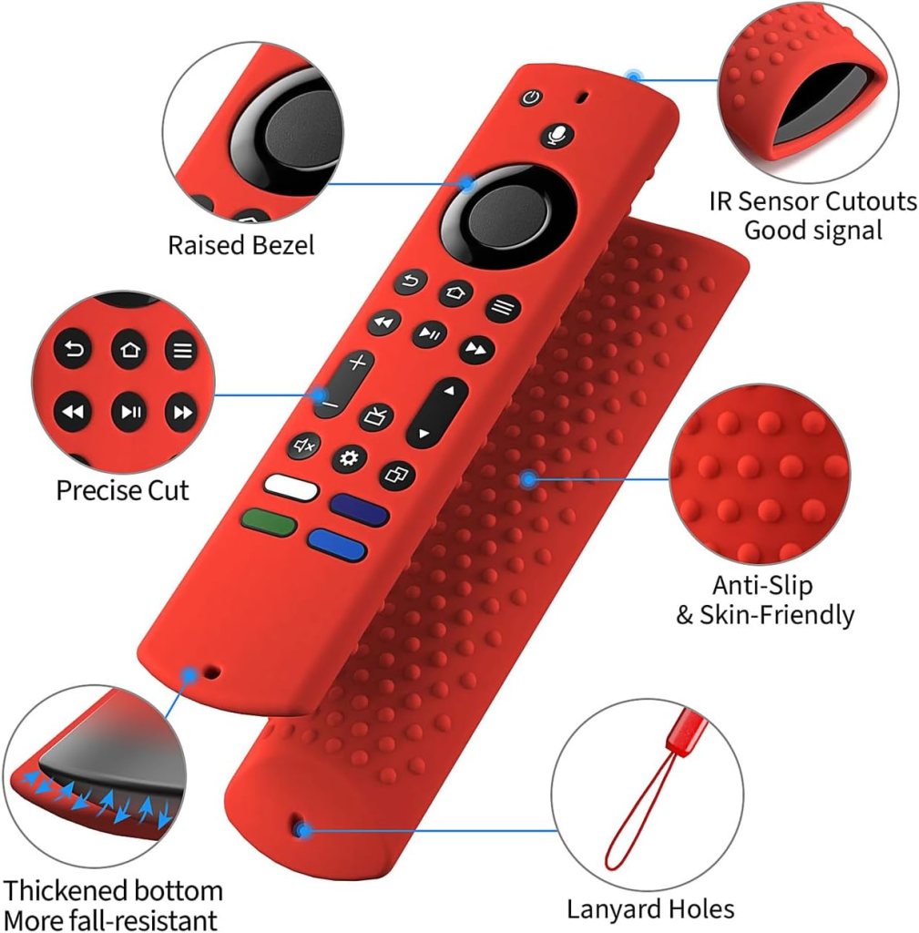 Silicone Remote Cover for Fire TV Stick 4K Max Streaming Device Released 2023/Toshiba/Insignia NS-RCFNA-21/Omni Series Smart TV Remote Fire TV 4k Max 2nd Gen Remote Case Cover(Glow Green)