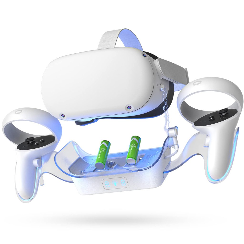 ToyBag Charging Dock Compatible for Oculus Quest 2, Charging Station for VR Headset with 2 Rechargeable Batteries and Magnetic Covers, Compatible with Oculus Quest 2 Accessories ToyBag Charging Dock Compatible for Oculus Quest 2, Charging Station for VR Headset with 2 Rechargeable Batteries and Magnetic Covers, Compatible with Oculus Quest 2 Accessories