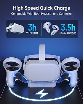 ToyBag Charging Dock Compatible for Oculus Quest 2, Charging Station for VR Headset with 2 Rechargeable Batteries and Magnetic Covers, Compatible with Oculus Quest 2 Accessories ToyBag Charging Dock Compatible for Oculus Quest 2, Charging Station for VR Headset with 2 Rechargeable Batteries and Magnetic Covers, Compatible with Oculus Quest 2 Accessories