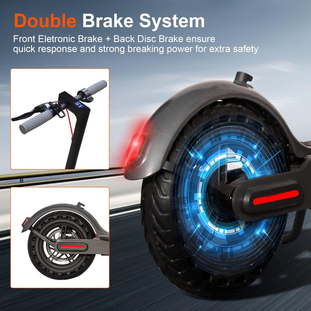 VOLPAM Electric Scooter, 8.5/10 Tires, Max 19-27 Miles Range, 350-500W Motor, Max 19/21 MPH Speed, Dual Braking, Folding Commuting Electric Scooter Adults