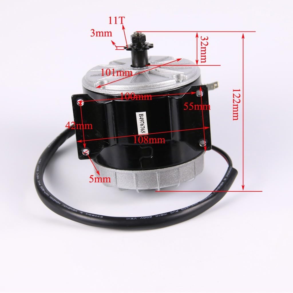 YC Yier 24V 350W Brushed DC Motor Complete Kit with Controller Battery Pack + Charger DIY Parts Sprocket for Electric Bicycle E Bike Scooter Go Kart ATV Quad Buggy Razor E300 Mini Bike