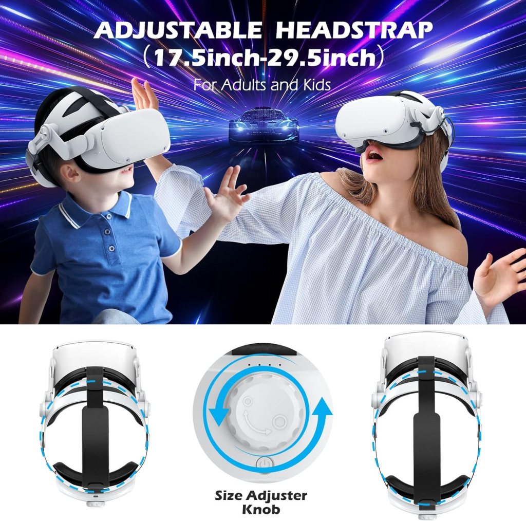 YOGES Battery Head Strap Compatible with Oculus Quest 2 Accessories, Rechargable Adjustable Headstrap for VR Headset Compatible with Meta Quest 2 YOGES Battery Head Strap Compatible with Oculus Quest 2 Accessories, Rechargable Adjustable Headstrap for VR Headset Compatible with Meta Quest 2