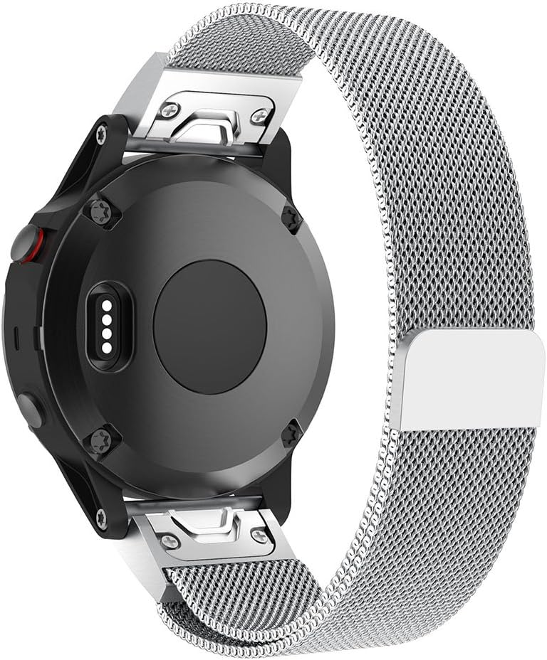 22mm Quick Easy Fit Milanese Loop Metal Watch Band, Compatible with Garmin Fenix 5/Fenix 5 Plus/Fenix 6/Fenix 6 Pro/Fenix 7/Forerunner 935/Forerunner 945/Approach S60/S62, Mesh Loop Stainless Steel Magnetic Clasp Replacement Wrist Watch Band Strap for Garmin Fenix Smartwatch 22mm Quick Easy Fit Milanese Loop Metal Watch Band, Compatible with Garmin Fenix 5/Fenix 5 Plus/Fenix 6/Fenix 6 Pro/Fenix 7/Forerunner 935/Forerunner 945/Approach S60/S62, Mesh Loop Stainless Steel Magnetic Clasp Replacement Wrist Watch Band Strap for Garmin Fenix Smartwatch