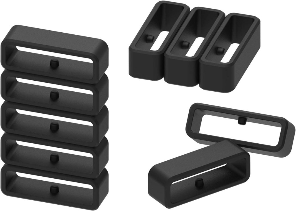 6-Pack Fastener Rings Compatible with Garmin Forerunner 35/235/265/735XT, for Forerunner 945/935 Band Keeper, Silicone Replacement Watch Band Loop/Holder/Retainer