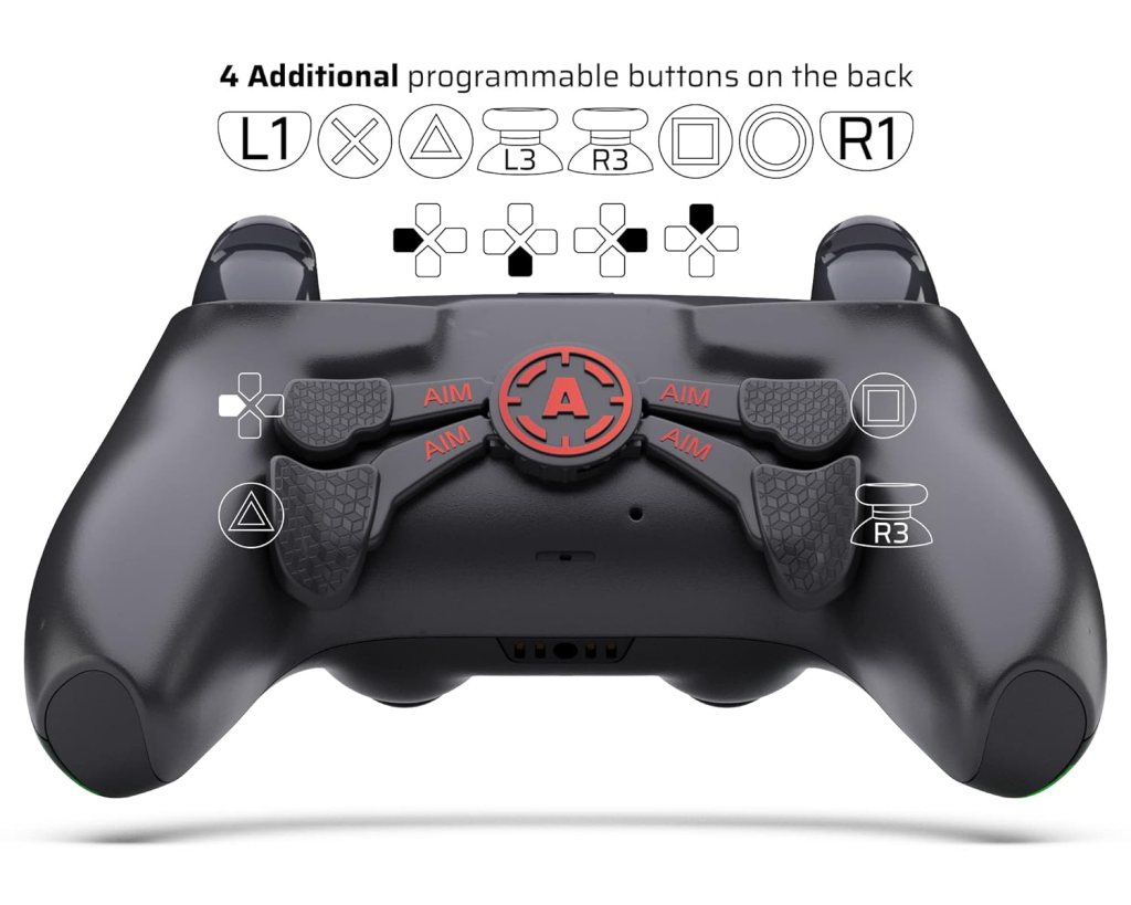 AimControllers PRO Controller compatible with PS5 Console  PC | Custommade Wireless Gaming Controller with 4 Back Remappable Paddles | Gaming Accessories Electronics | Joker Green