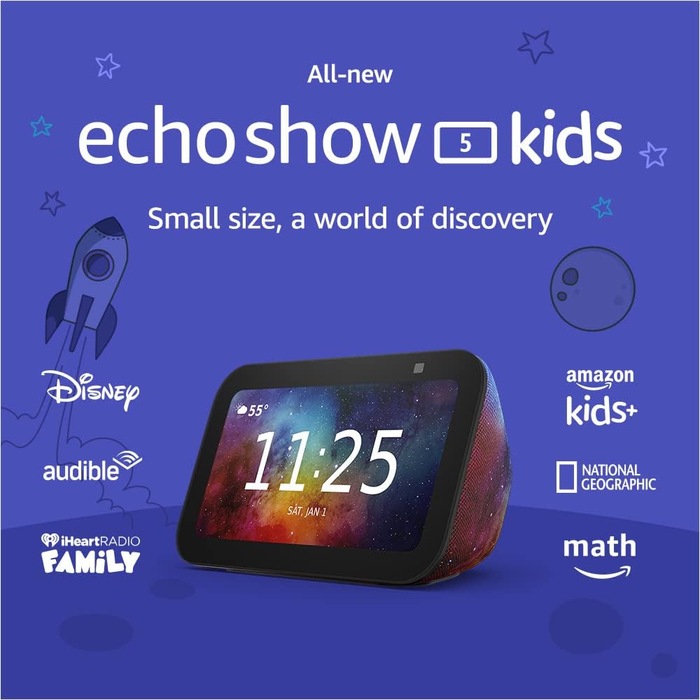 All-new Echo Show 5 (3rd Gen, 2023 release) Kids | Designed for kids, with parental controls | Galaxy