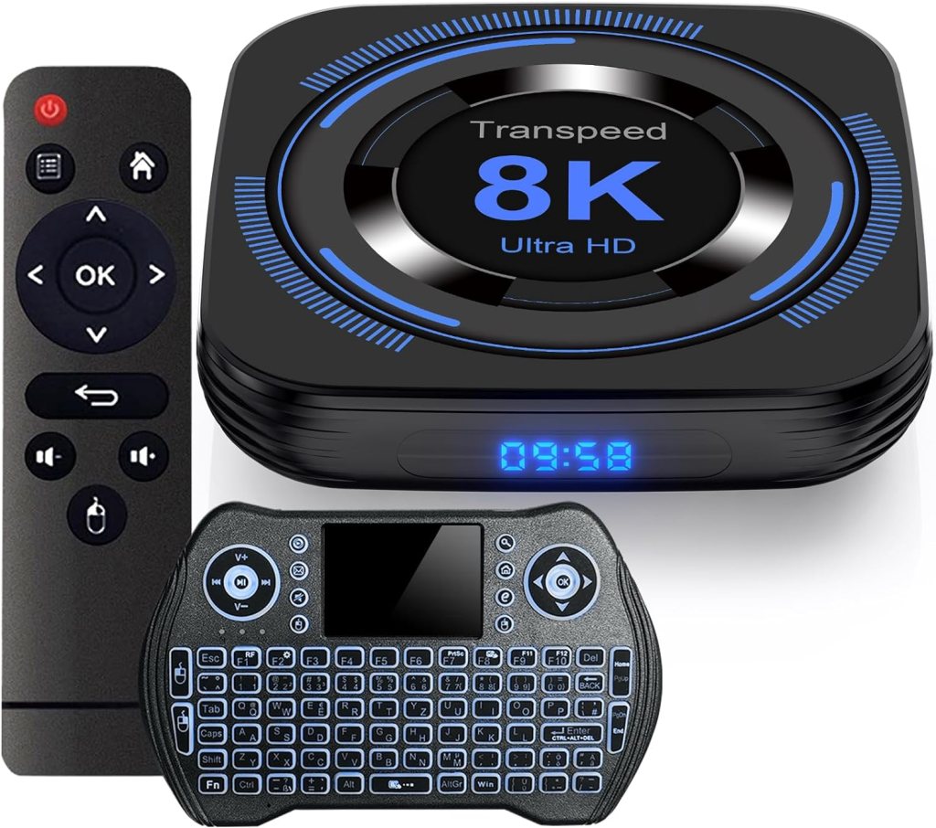 Android TV Box 12.0 4GB 64GB TV Box Android 2023 Support 8K Dual-WiFi 2.4G 5.8G Android Box H618 Chipset with HDR10 BT5.0 USB 2.0 3D Ethernet with Mini Backlit Keyboard