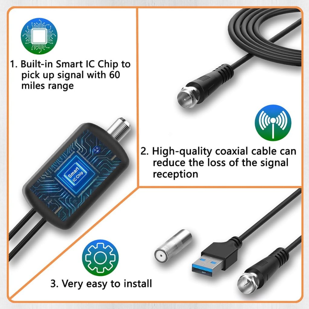 Antenna TV Digital HD Indoor,Portable TV Antenna for Local Channels,360°Reception,Support 4k 1080p Smart Television,Detachable Signal Amplifier- Local TV Channels,10ft Coaxial Cable -HDTV Antenna Antenna TV Digital HD Indoor,Portable TV Antenna for Local Channels,360°Reception,Support 4k 1080p Smart Television,Detachable Signal Amplifier- Local TV Channels,10ft Coaxial Cable -HDTV Antenna