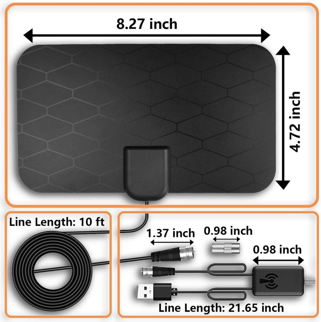 Antenna TV Digital HD Indoor,Portable TV Antenna for Local Channels,360°Reception,Support 4k 1080p Smart Television,Detachable Signal Amplifier- Local TV Channels,10ft Coaxial Cable -HDTV Antenna Antenna TV Digital HD Indoor,Portable TV Antenna for Local Channels,360°Reception,Support 4k 1080p Smart Television,Detachable Signal Amplifier- Local TV Channels,10ft Coaxial Cable -HDTV Antenna