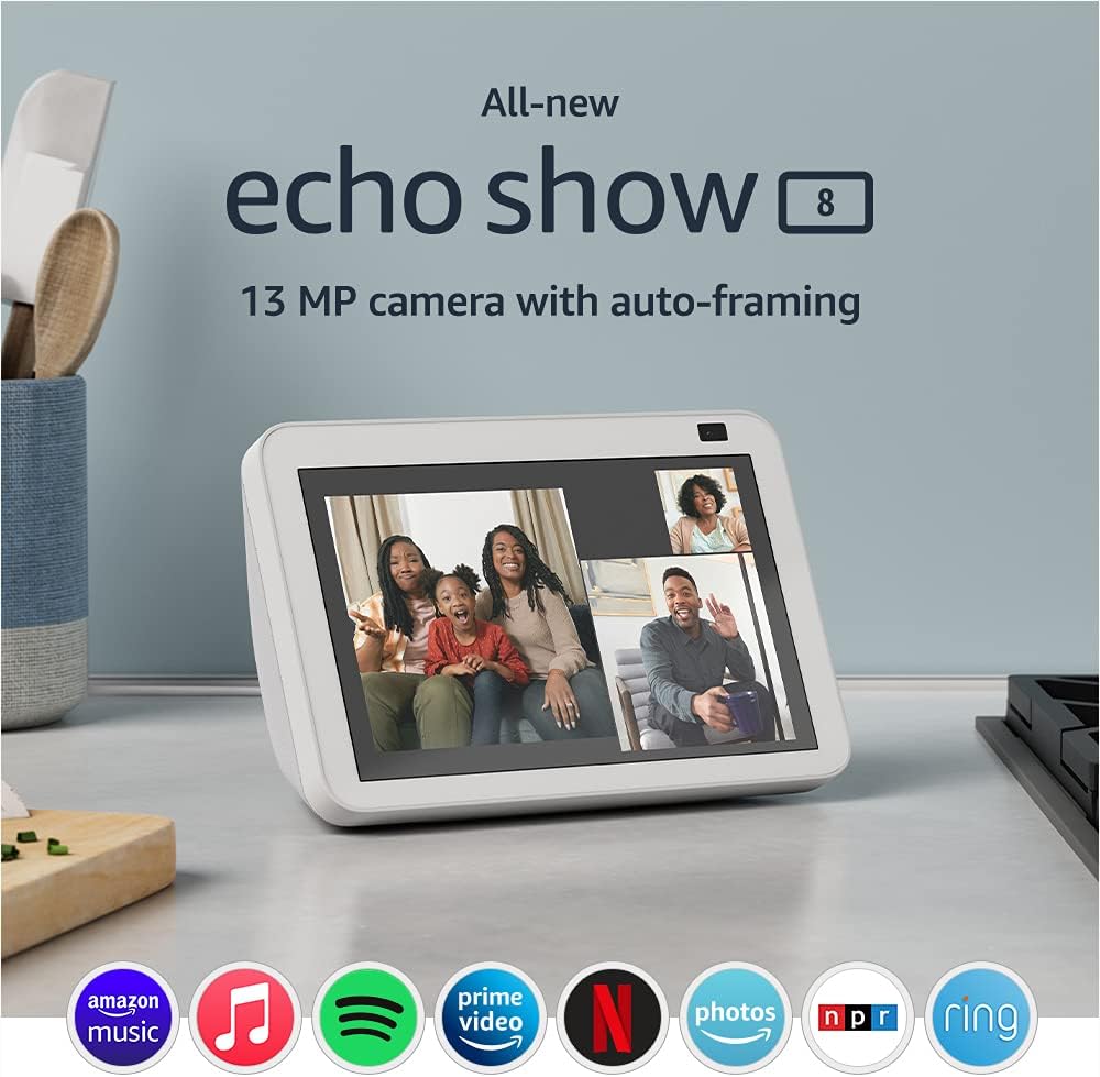 Certified Refurbished Echo Show 8 (2nd Gen, 2021 release) | HD smart display with Alexa and 13 MP camera | Glacier White Certified Refurbished Echo Show 8 (2nd Gen, 2021 release) | HD smart display with Alexa and 13 MP camera | Glacier White