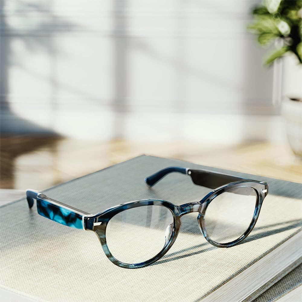 Echo Frames (3rd Gen) | Smart audio glasses with Alexa | Square frames in Classic Black with polarized sunglass lenses