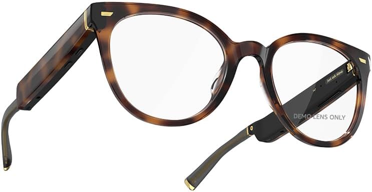 Echo Frames (3rd Gen) | Smart audio glasses with Alexa | Square frames in Classic Black with polarized sunglass lenses