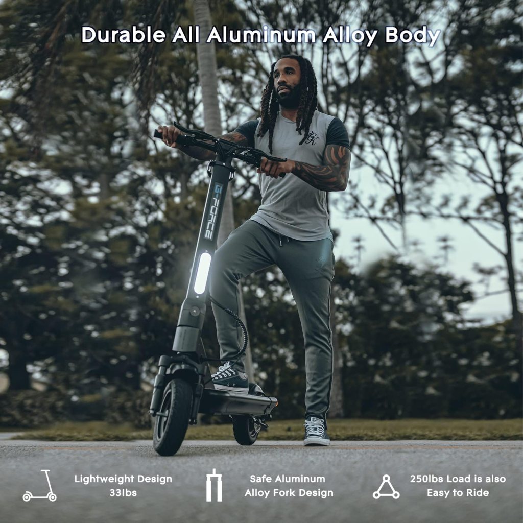 G-Force S10 Electric Scooter, 500W Motor 48V 12Ah Lithium Ion Battery Up to 30 Miles, Portable Folding Commuting Scooter for Adults, Dual Disc Brake G-Force S10 Electric Scooter, 500W Motor 48V 12Ah Lithium Ion Battery Up to 30 Miles, Portable Folding Commuting Scooter for Adults, Dual Disc Brake