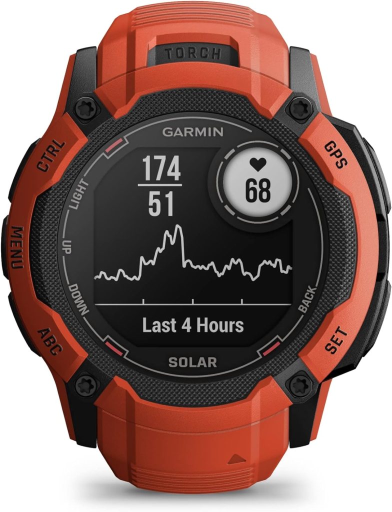 Garmin Instinct 2X Solar, Rugged GPS Smartwatch, Built-in Flashlight, Solar Charging Capability, Multi-Band GNSS, Moss