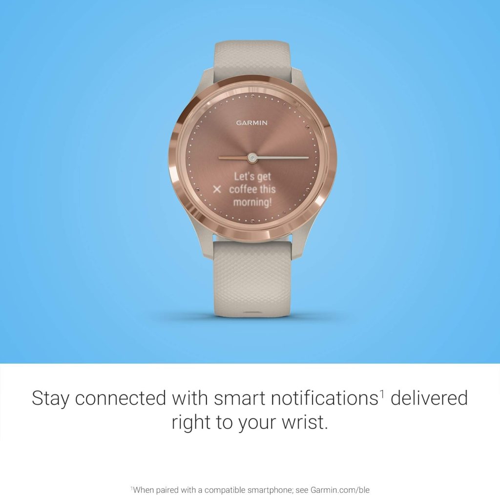 Garmin vivomove 3, Hybrid Smartwatch with Real Watch Hands and Hidden Touchscreen Display, Black (Renewed)
