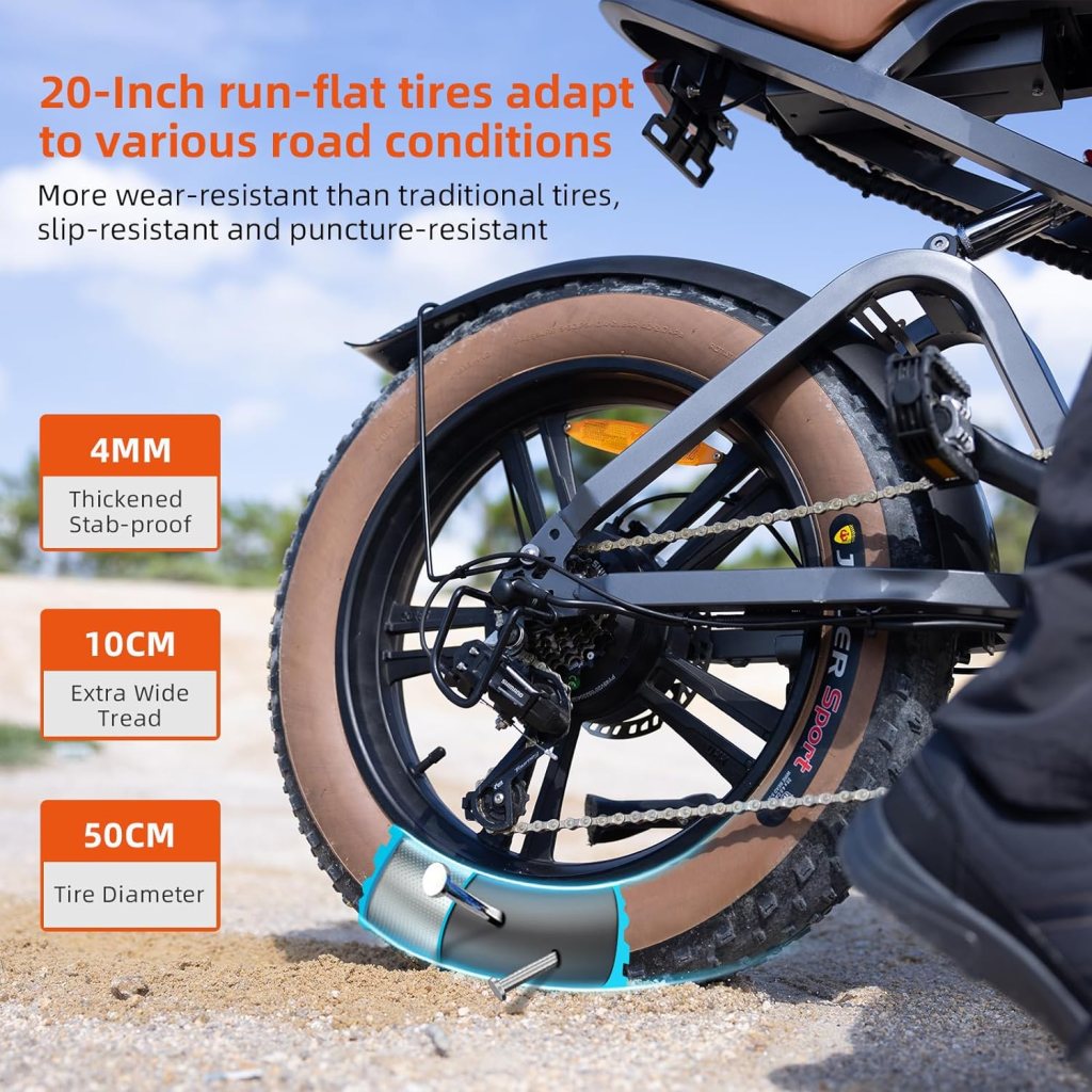 HAPPYRUN Electric Bike 20 Fat Tire Ebike for Adults with 1500W Brushless Motor/ 48V 18Ah Removable Battery, Up to 30MPH / 68 Miles, Electric Bicycle 7-Speed Transmission UL Certified