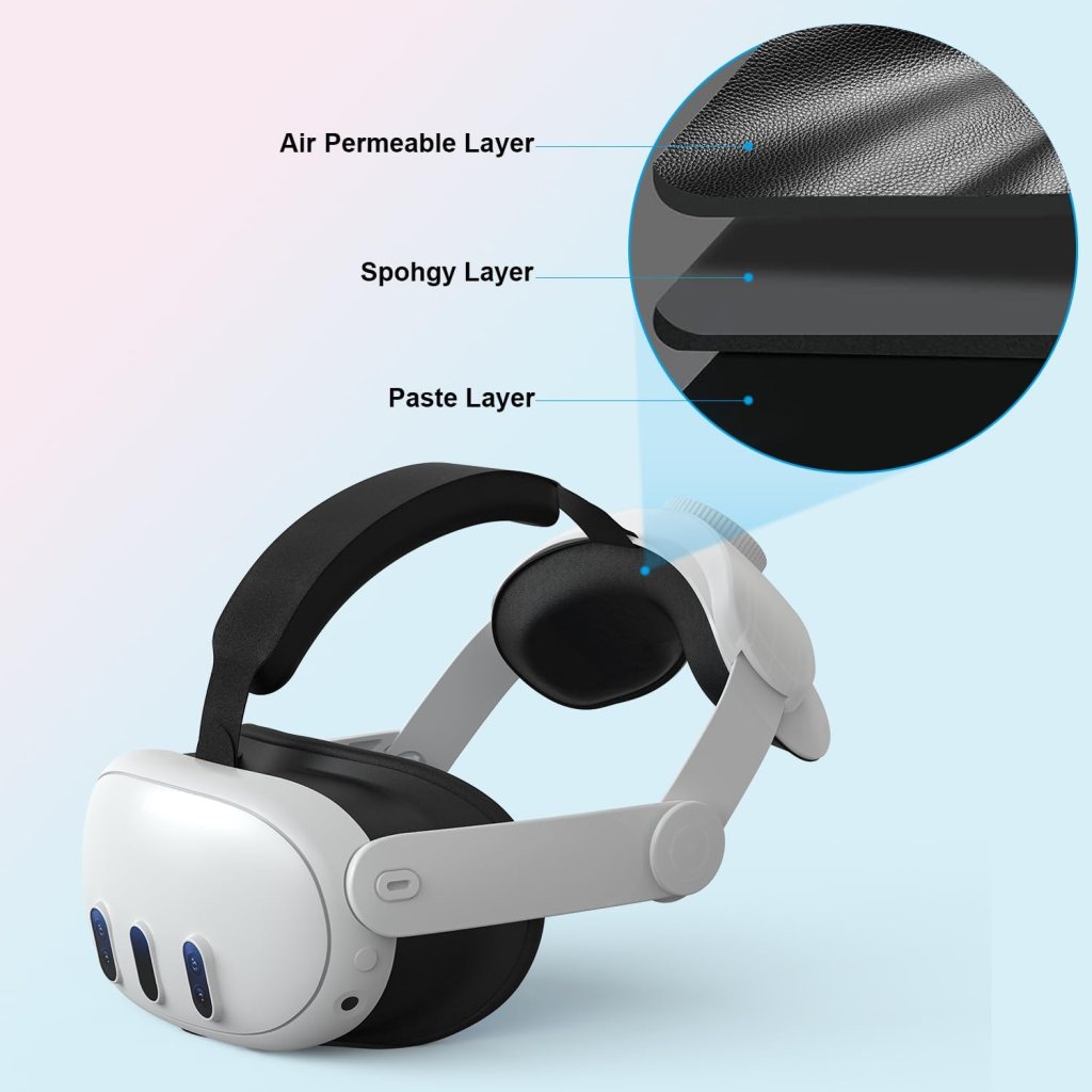 Head Strap Compatible with Oculus Quest 3,Meta Quest 3 Accessories Adjustable Elite Strap Replacement for Enhanced Comfort Support and Gaming Immersion in VR