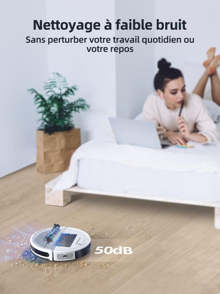 HONITURE Robot Vacuum and Mop Combo, 4000pa Strong Suction, G20 Robot Vacuum Cleaner with Self-Charging, 150Mins Max, AppRemoteVoice Control, Super-Slim, Ideal for Pet Hair