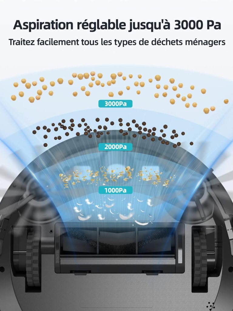 HONITURE Robot Vacuum and Mop Combo, 4000pa Strong Suction, G20 Robot Vacuum Cleaner with Self-Charging, 150Mins Max, AppRemoteVoice Control, Super-Slim, Ideal for Pet Hair
