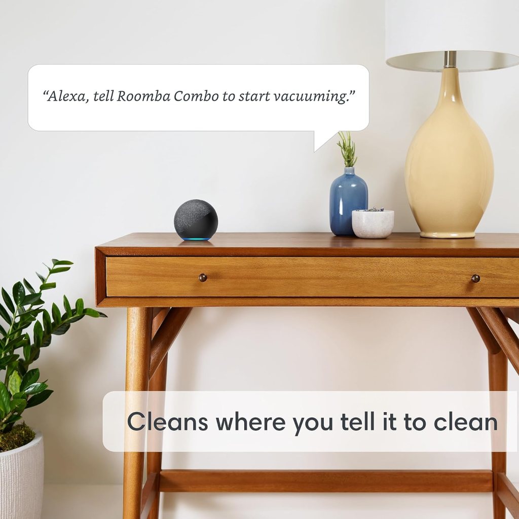 iRobot Roomba Combo i5+ Self-Emptying Robot Vacuum and Mop, Clean by Room with Smart Mapping, Empties Itself for Up to 60 Days, Works with Alexa, Personalized Cleaning OS, Ideal for Pet Hair