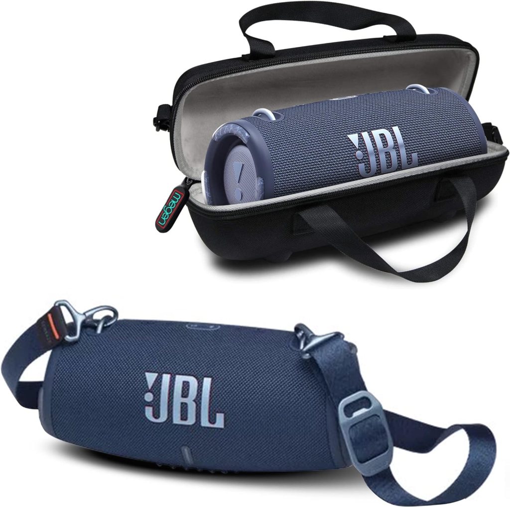JBL Xtreme 3 Portable Bluetooth Speaker - Powerful Sound Deep Bass - IP67 Waterproof - Pair with Multiple Speakers - Wireless Speaker Bundle with Megen Protective Hardshell Case (Blue) JBL Xtreme 3 Portable Bluetooth Speaker - Powerful Sound Deep Bass - IP67 Waterproof - Pair with Multiple Speakers - Wireless Speaker Bundle with Megen Protective Hardshell Case (Blue)