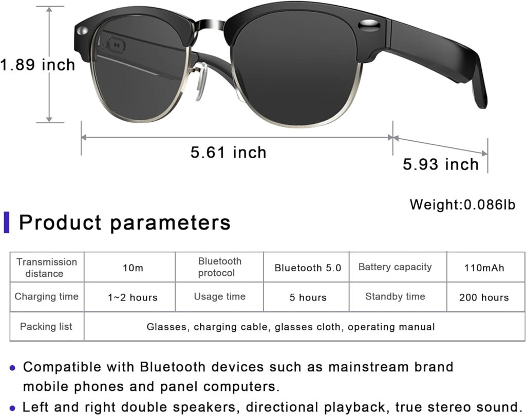 KONLEYA Wireless Bluetooth Sunglasses for Men Women Music Headset Headphone Smart Glasses V4.1 Stereo Handfree Headphone + Replaceable 3 Pair Polarized Lenses for Outdoor KONLEYA Wireless Bluetooth Sunglasses for Men Women Music Headset Headphone Smart Glasses V4.1 Stereo Handfree Headphone + Replaceable 3 Pair Polarized Lenses for Outdoor