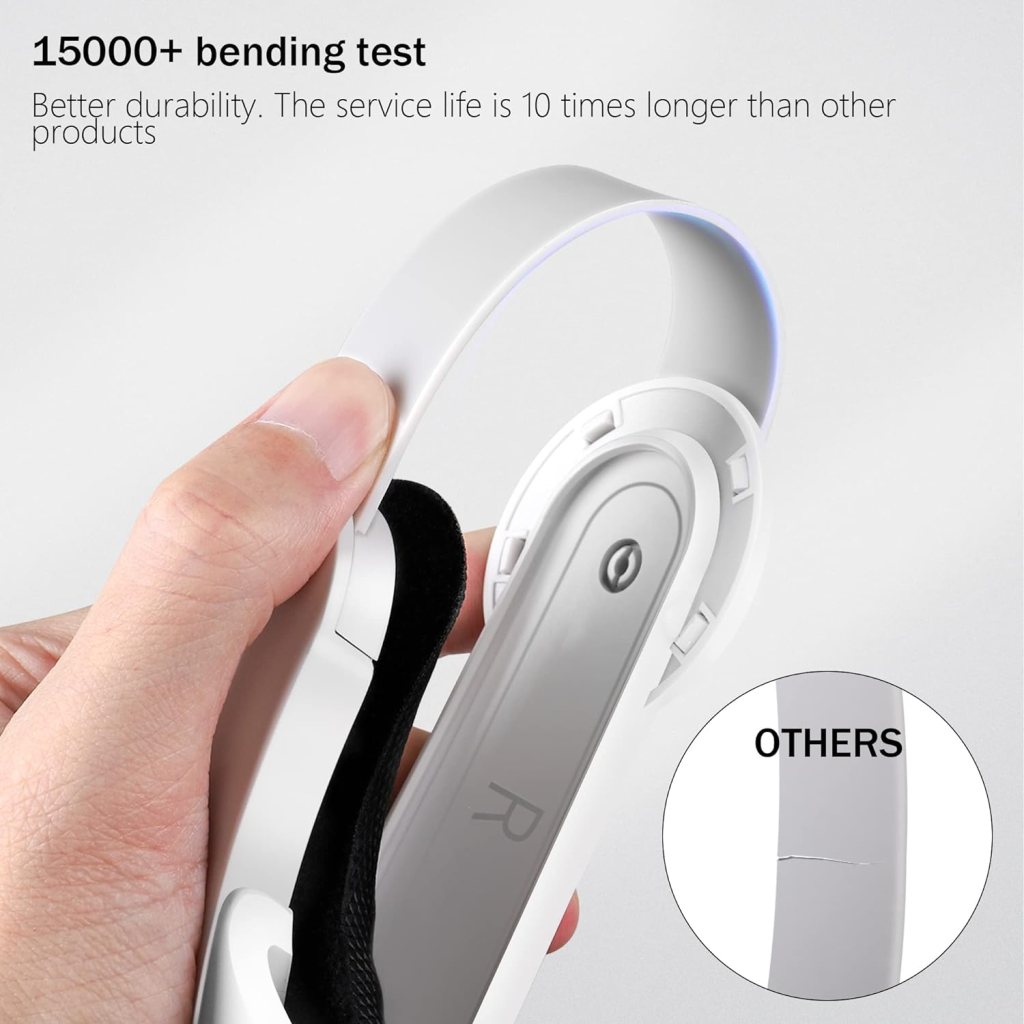 Kuject 3 in 1 Accessoris Set for Quest 3, Comfort Head Strap with Adjustable Hinge, Silicone Face Pad Cover, Shell Protective Cover, VR Accessories Bundle Compatible with Quest 3