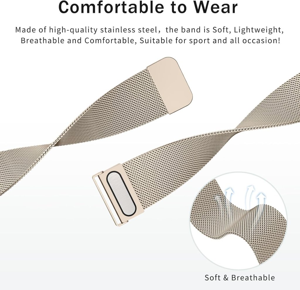 Meliya Metal Band Compatible with Garmin Venu 2 Plus / Venu Sq / Venu / Vivoactive 3 Watch Band Women Men, Stainless Steel Replacement Strap for Garmin Vivomove Sport, Vivoactive 3 Music, Forerunner 645 / 245 Music Smart Watch