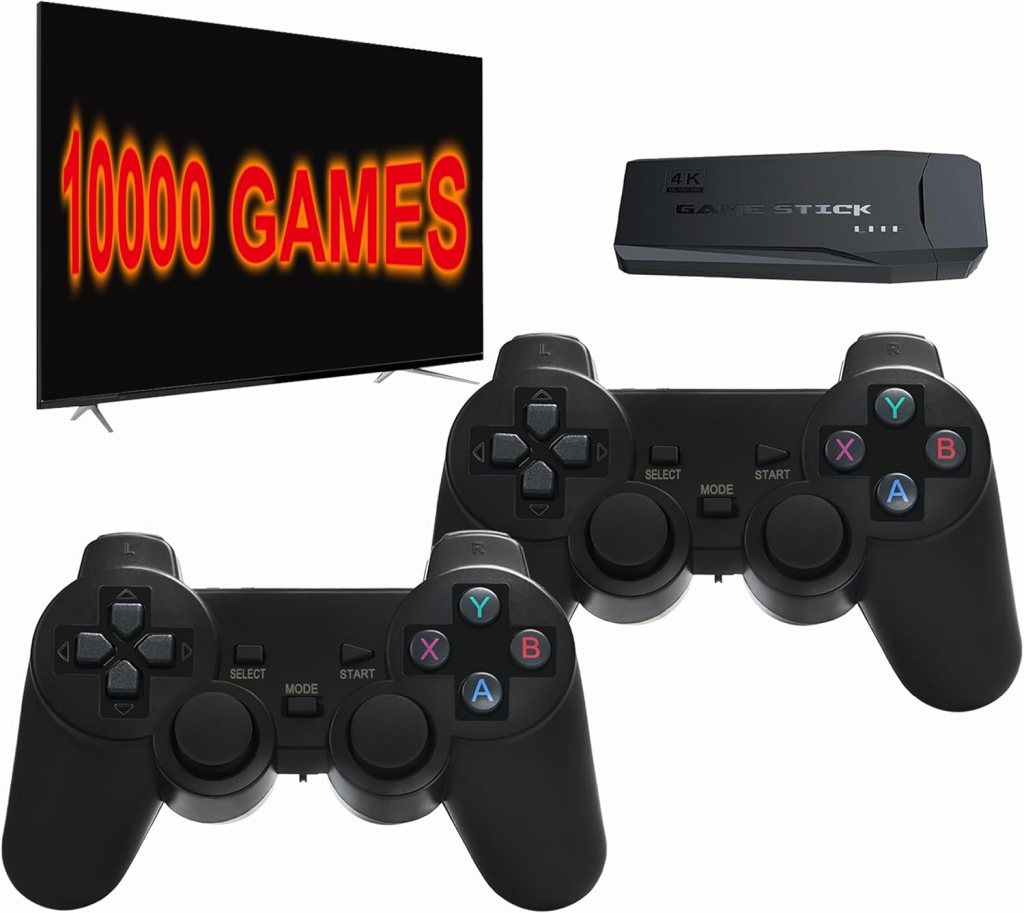 Nikodocr Wireless Retro Game Console, Retro Game Stick, Plug Play Video TV Game Stick with 10000+ Games, 9 Emulators, 4K HDMI Output, Dual 2.4G Wireless Controllers(64G) Nikodocr Wireless Retro Game Console, Retro Game Stick, Plug Play Video TV Game Stick with 10000+ Games, 9 Emulators, 4K HDMI Output, Dual 2.4G Wireless Controllers(64G)