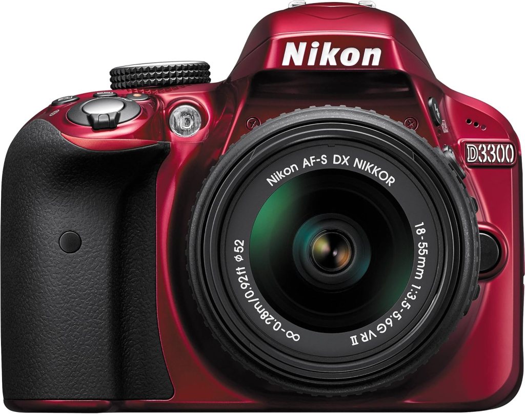 Nikon D3300 24.2 MP CMOS Digital SLR with Auto Focus-S DX NIKKOR 18-55mm f/3.5-5.6G VR II Zoom Lens (Red)