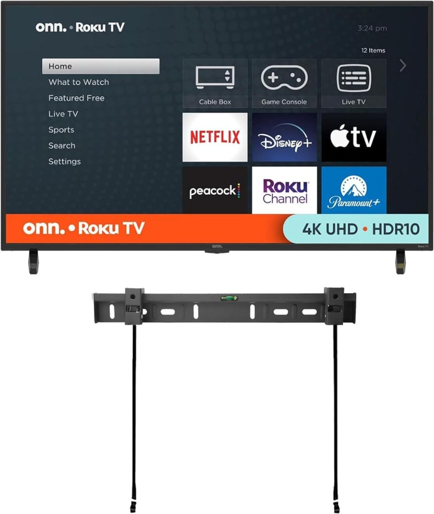 ONN 24-Inch Class HD (720P) LED Smart TV + Free Wall Mount with Wi-Fi Connectivity and Mobile App | Flat Screen TV Compatible with Apple Home Kit | Alexa and Google Assistant (Renewed)