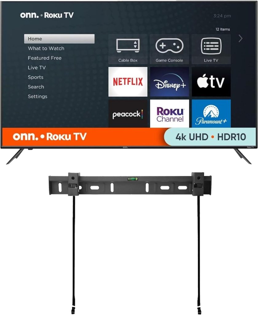 ONN 24-Inch Class HD (720P) LED Smart TV + Free Wall Mount with Wi-Fi Connectivity and Mobile App | Flat Screen TV Compatible with Apple Home Kit | Alexa and Google Assistant (Renewed)
