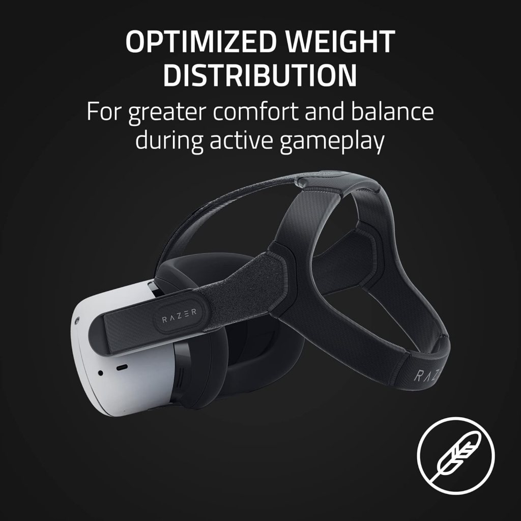 Razer Adjustable VR Head Strap System for Meta Quest 2: Designed for All Head Shapes - High-Performance Nylon Material - Soft, Adjustable Straps - Optimized Weight Distribution - Ergonomic Design