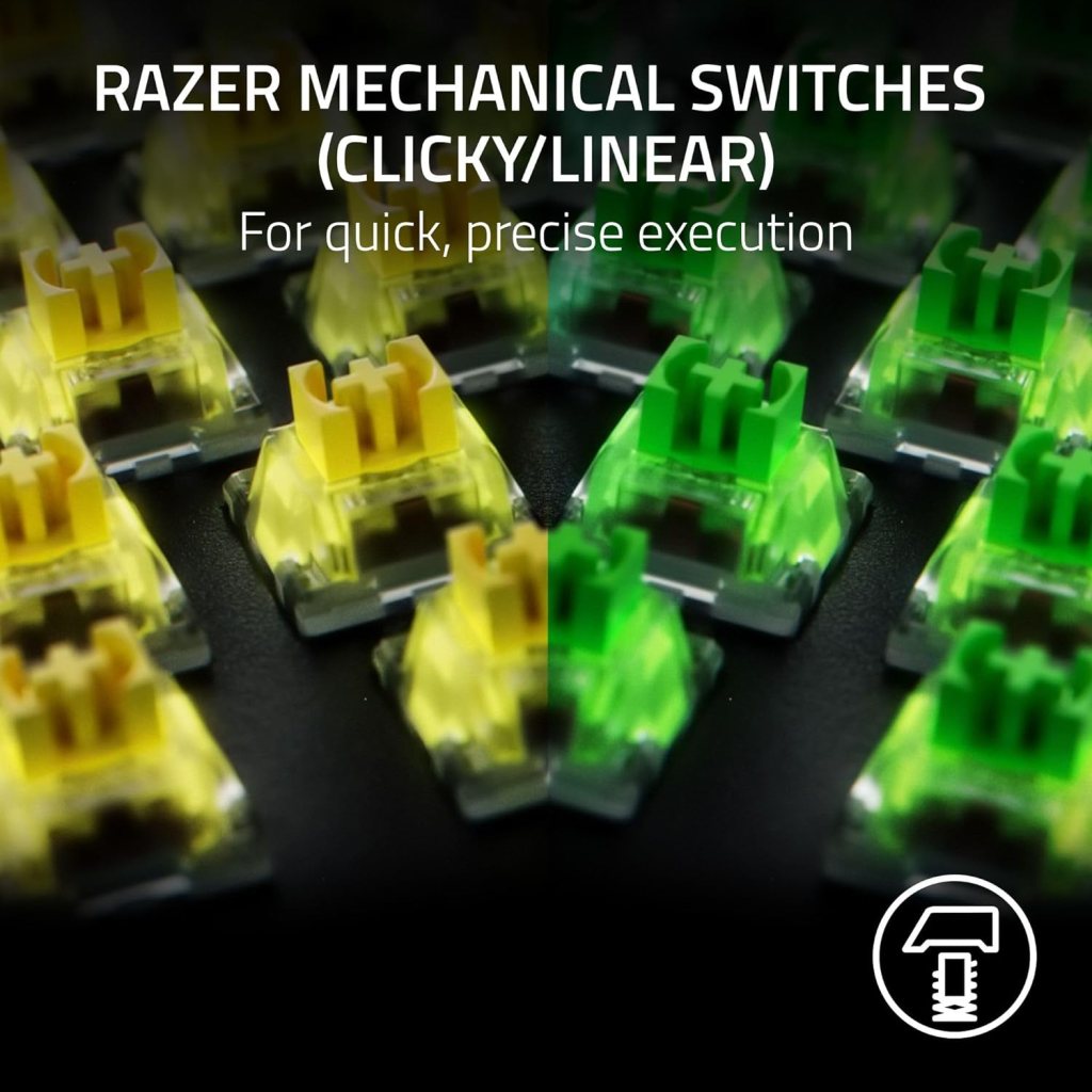 Razer BlackWidow V4 Pro Wired Mechanical Gaming Keyboard: Yellow Switches - Linear  Silent - Doubleshot ABS Keycaps - Command Dial - Programmable Macros - Chroma RGB - Magnetic Wrist Rest