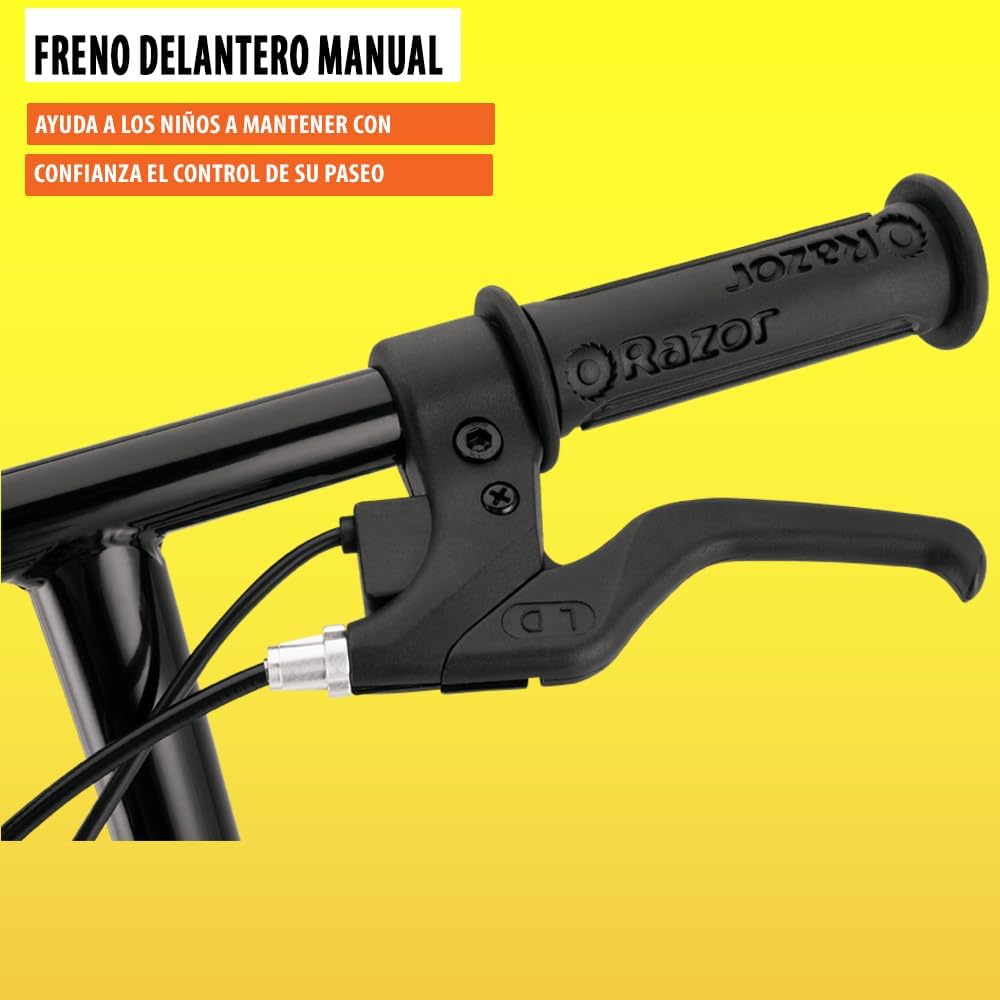 Razor E100 Glow Electric Scooter for Kids Age 8+, LED Light-Up Deck, 8 Air-filled Front Tire, Up to 40 Minutes Continuous Ride Time