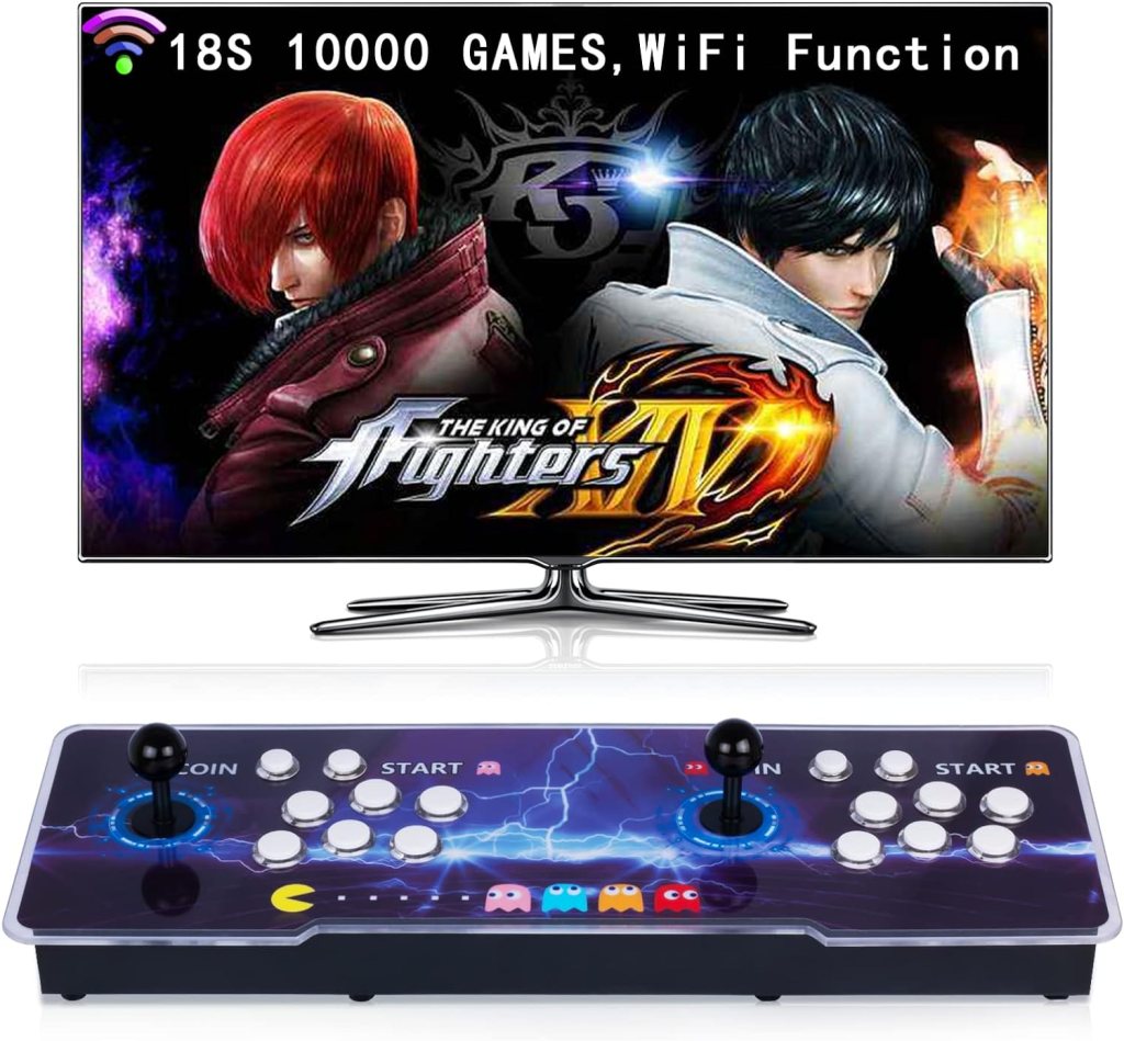 RegiisJoy【10000 Games in 1 】 Arcade Game Console WiFi Function Pandora Box Arcade 18S for PC  Projector  TV,1280X720,Search/Hide/Save/Load/Pause Games,