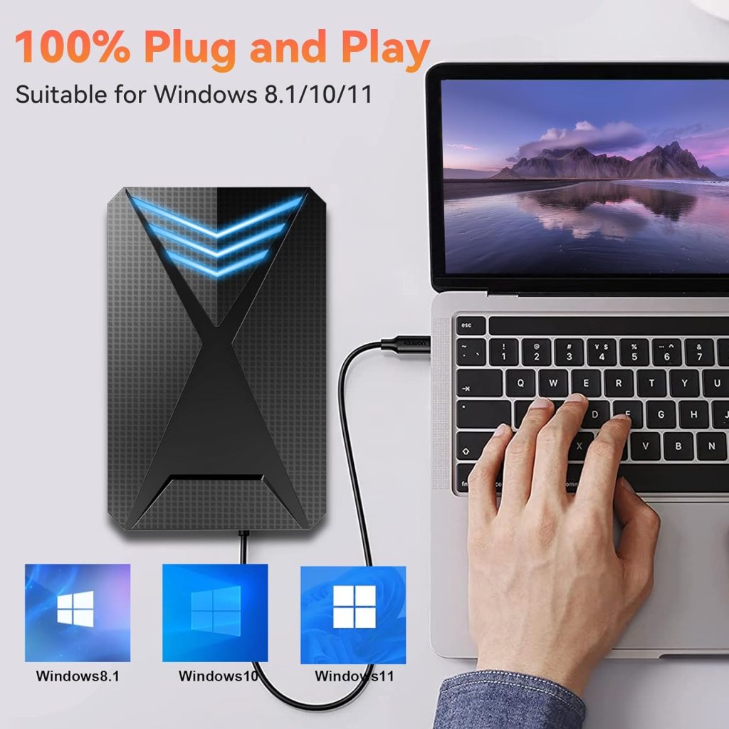 Retro Game Console HDD, 2TB Hyper Base Lbox Built-in 4280 Top Retro Video Games, 18 Emulator Console Plug and Play, Portable Game Hard Drive for Win 8.1/10/11, LaunchBox Game System, Sata 3 to USB 3.0